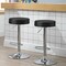Modern Swivel Round PU Leather Seat Bar Stool with Adjustable Height and Steel Base
